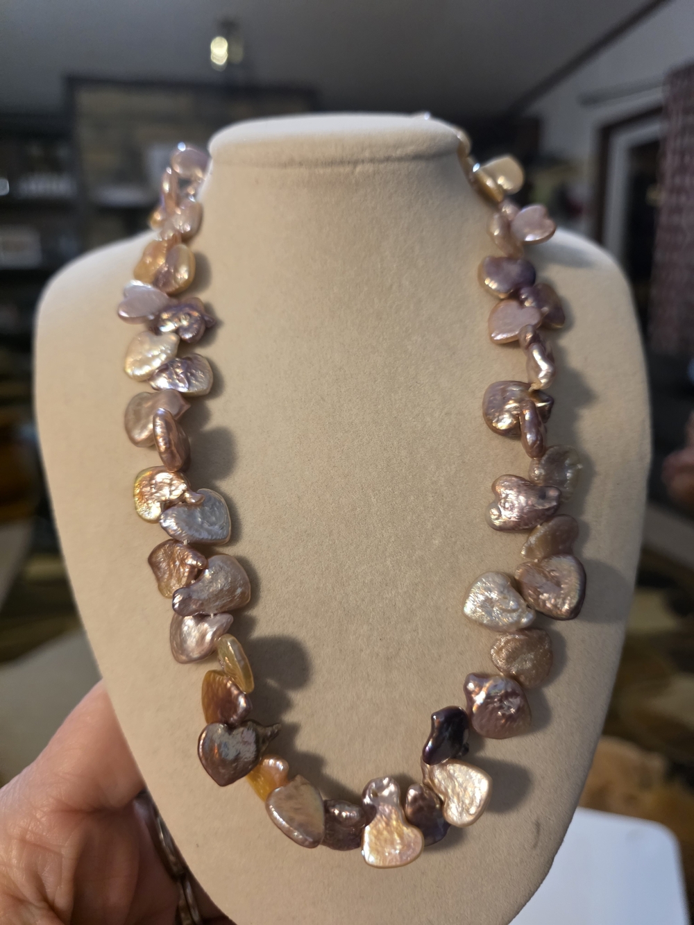 Multi-Tone Pink Pearl Petal Necklace
